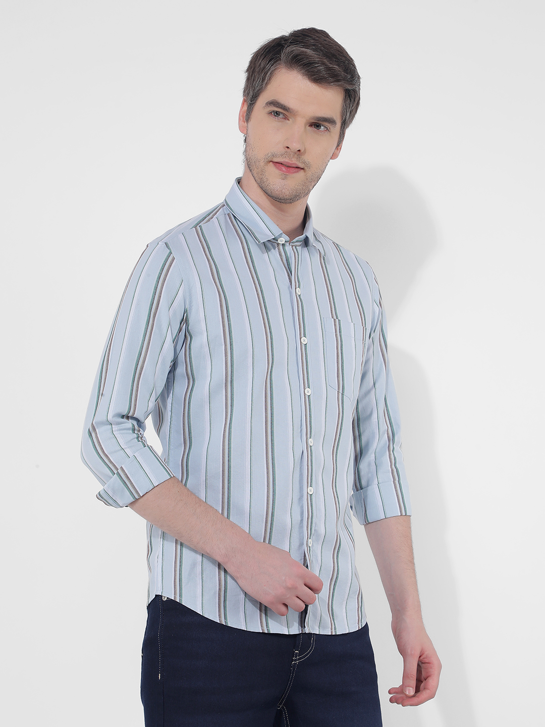 Numero Uno Men Striped Blue Shirt